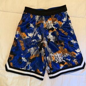 AND1 Men's Blue and Orange Athletic Shorts